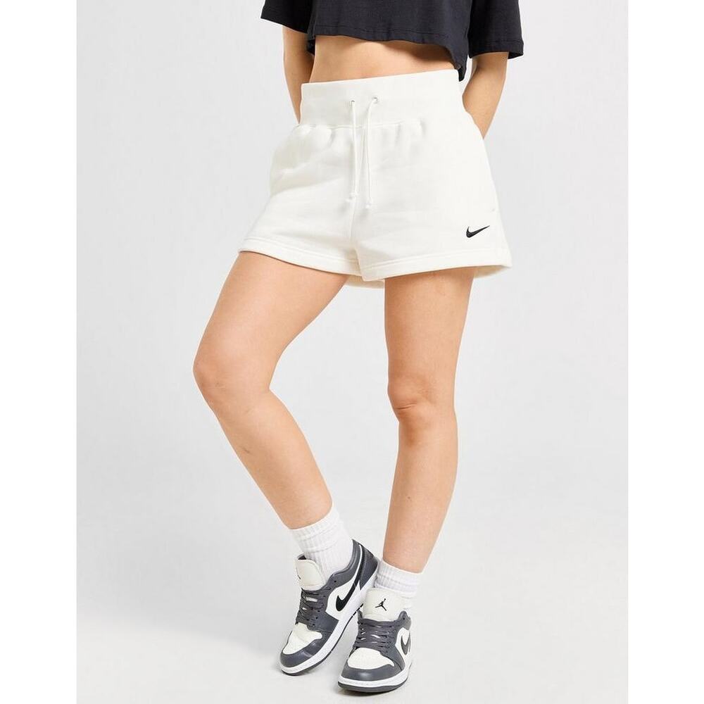 Preloved Nike Sz M White Phoenix Fleece High Rise Shorts W/ Pockets & Drawstring